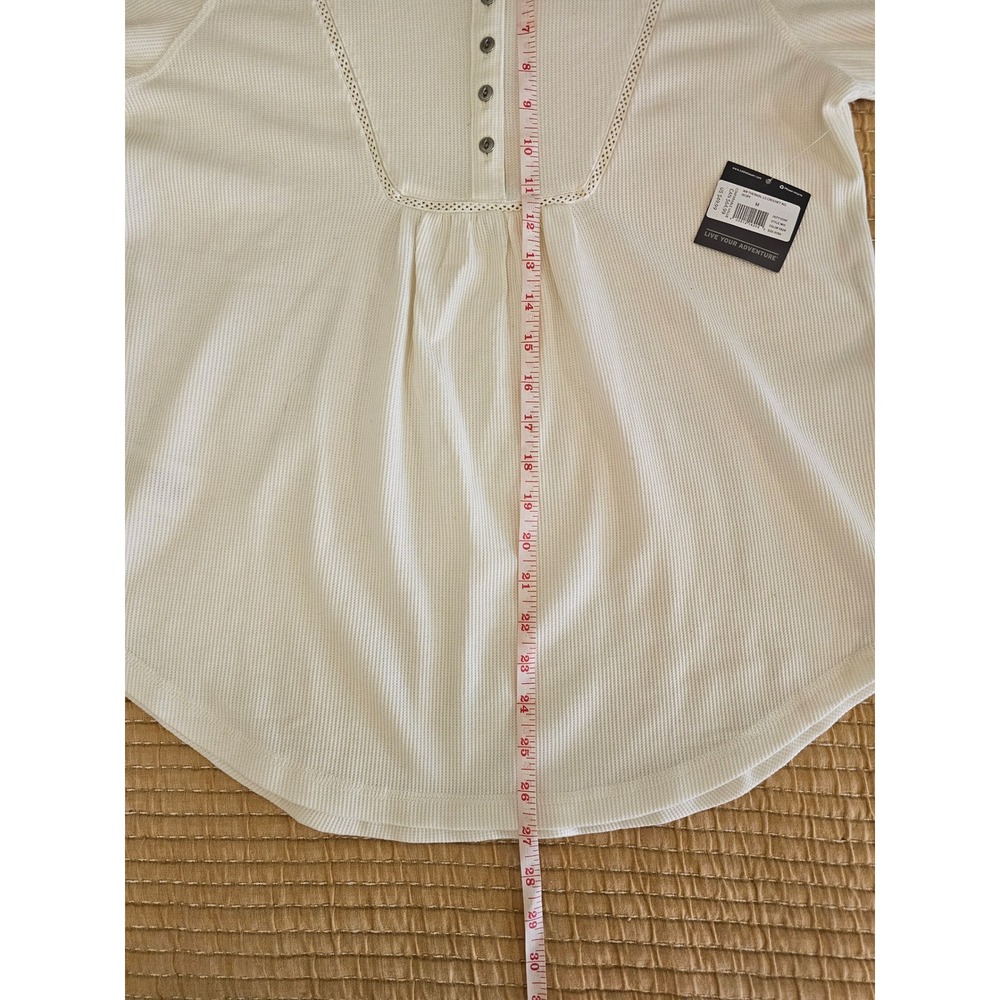 Eddie Bauer Waffle Thermal LS Henley Top Womens Medium NWT Cottagecore Gorpcore - Picture 7 of 8